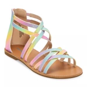 NIB Thereabouts Girls 'Sofia' Criss Cross Strap Gladiator Sandals, Size 1